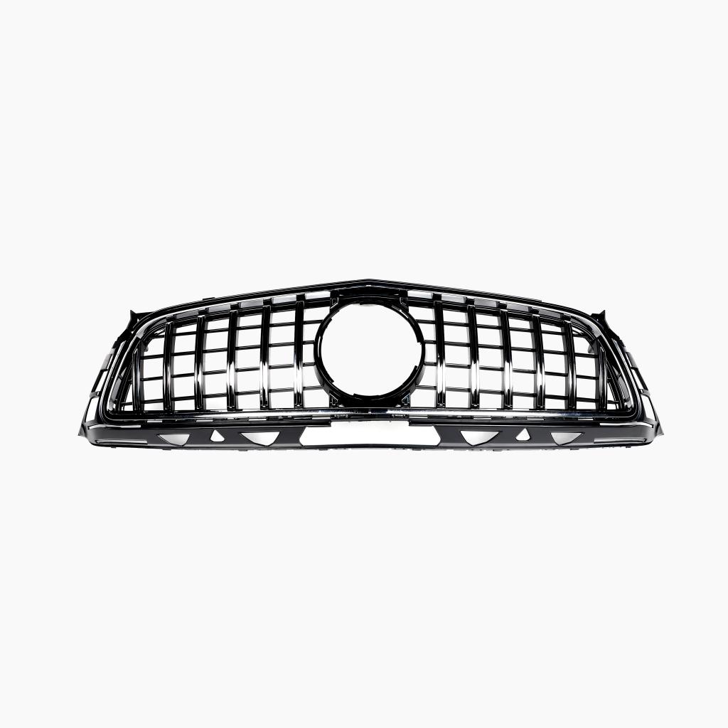 Benz CLS C218 gloss black front grille-side angle view