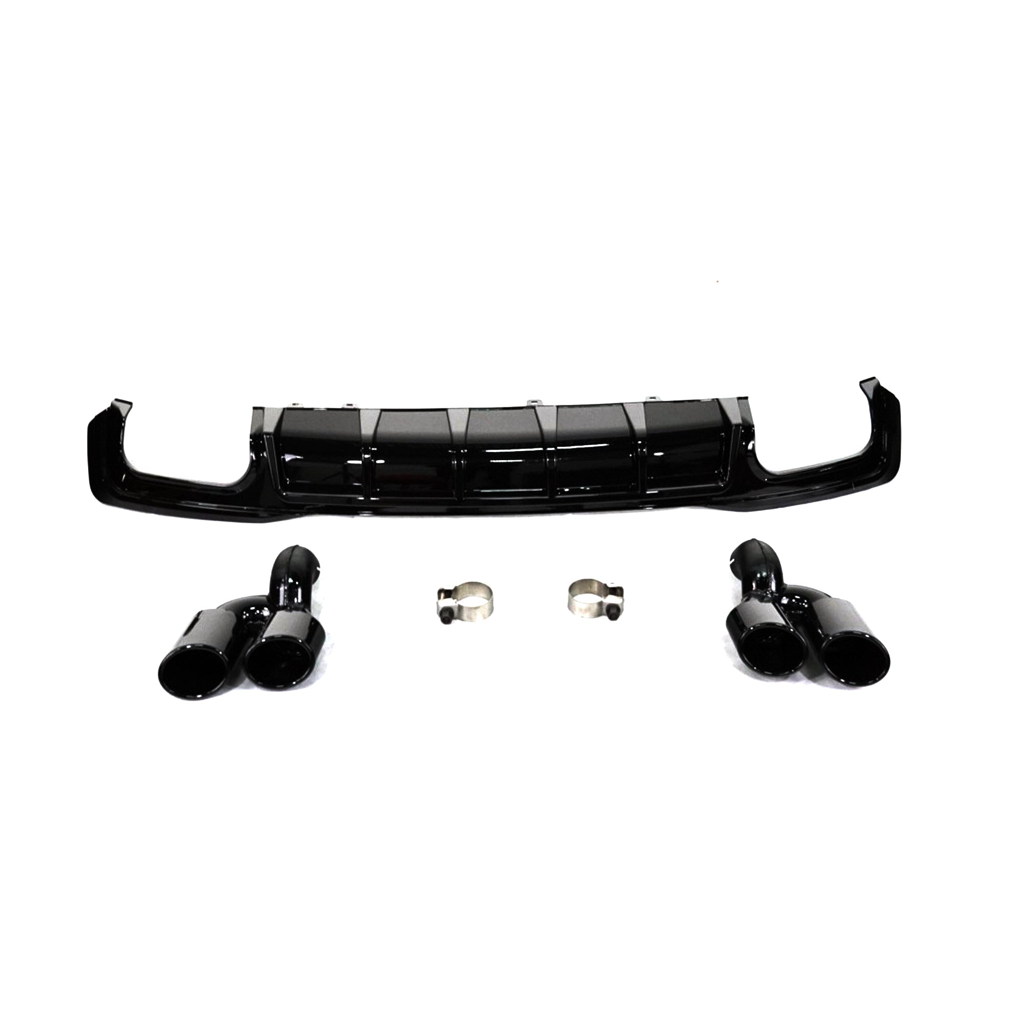 Gloss Black Rear Diffuser for Audi A7 C8 S line(with Black Exhaust Tips)(2019-2020)