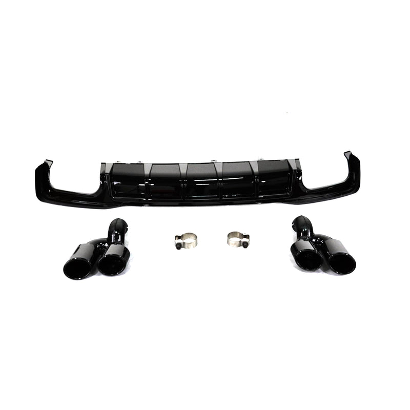 Gloss Black Rear Diffuser for Audi A7 C8 S line(with Black Exhaust Tips)(2019-2020)