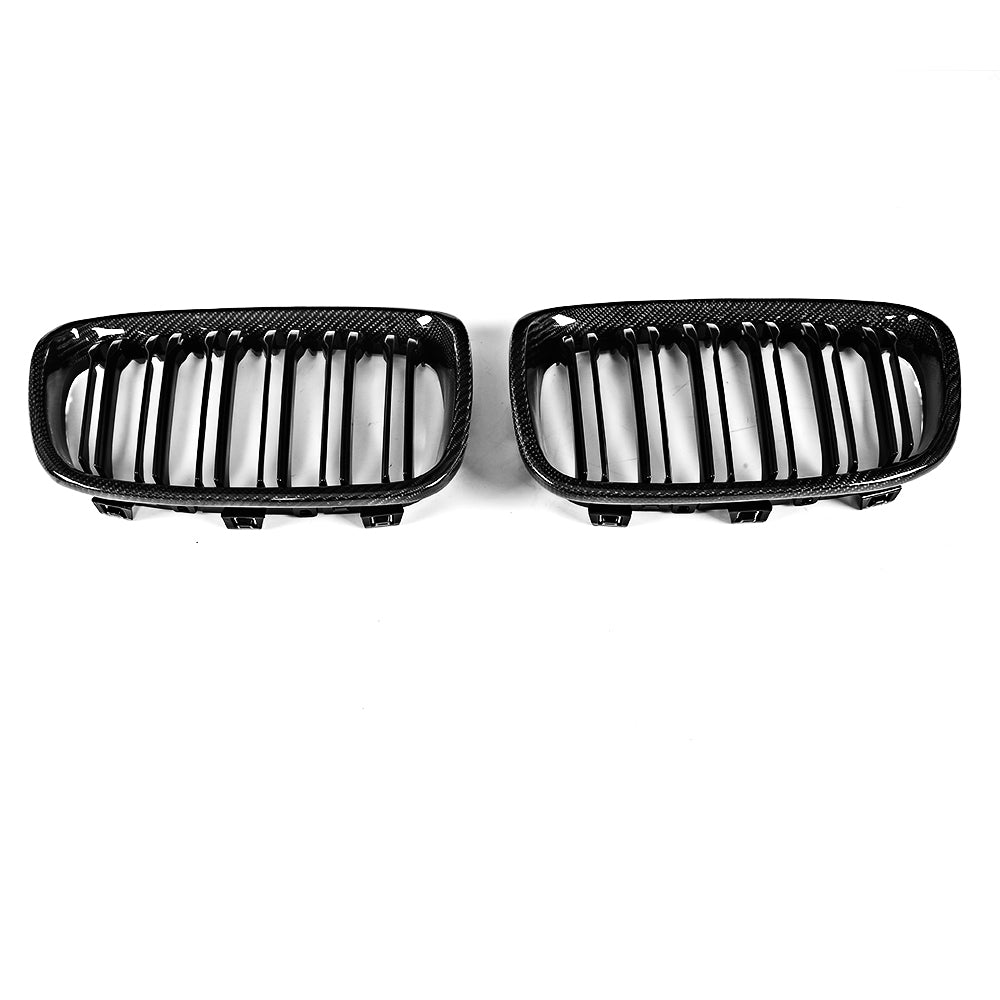 Gloss Dual Slat Carbon Fiber Front Grille for BMW 1 Series F20/F21 Pre-LCI (2011-2015)
