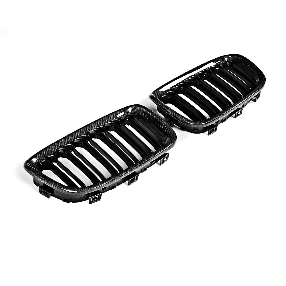 Gloss Dual Slat Carbon Fiber Front Grille for BMW 1 Series F20/F21 Pre-LCI (2011-2015)