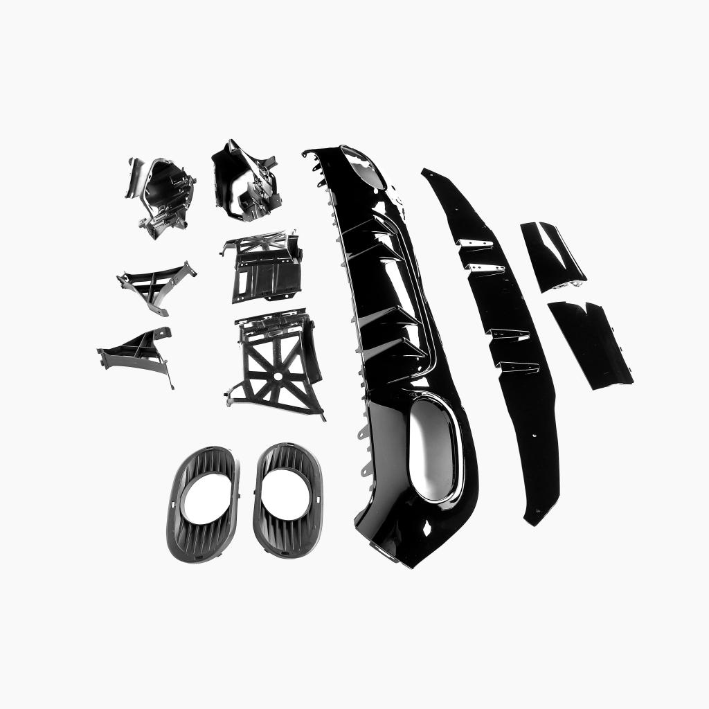 Gloss Black Diffuser for MERCEDES-BENZ A-Class W177 A35 AMG Sedan (2018+) side view