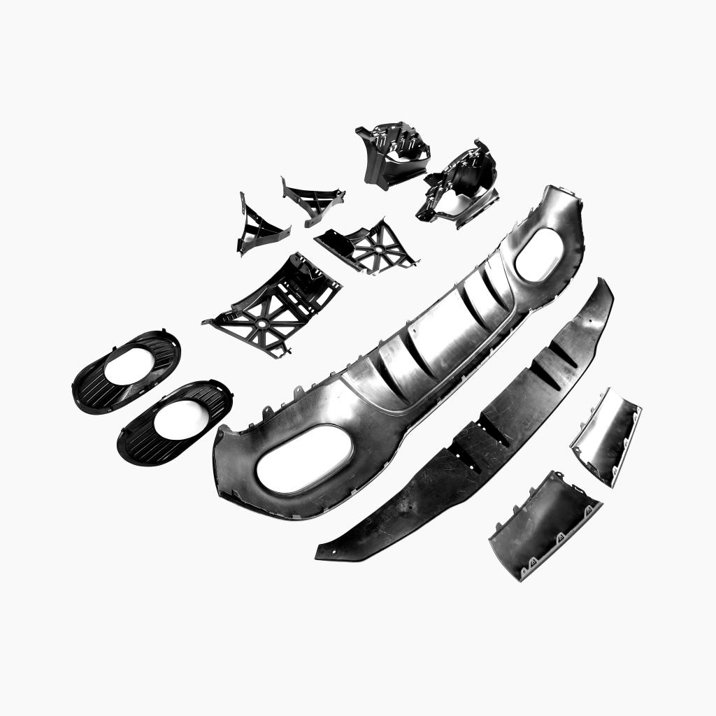 Gloss Black Diffuser for MERCEDES-BENZ A-Class W177 A35 AMG Sedan (2018+) back view