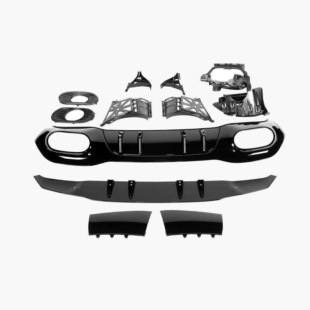 Gloss Black Diffuser for MERCEDES-BENZ A-Class W177 A35 AMG Sedan (2018+) front view