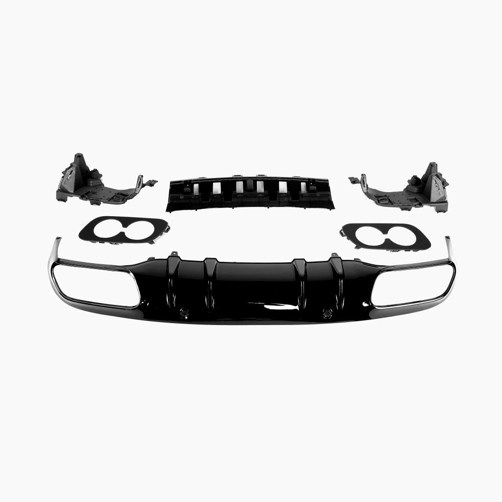 Gloss Black Rear Diffuser for MERCEDES-BENZ C43 AMG W205 Coupe  front view