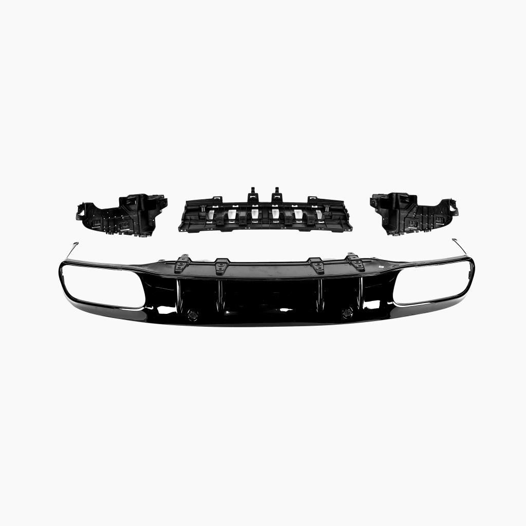 Gloss Black Rear Diffuser for MERCEDES-BENZ C63 AMG W205 Coupe (2015-2021) front view