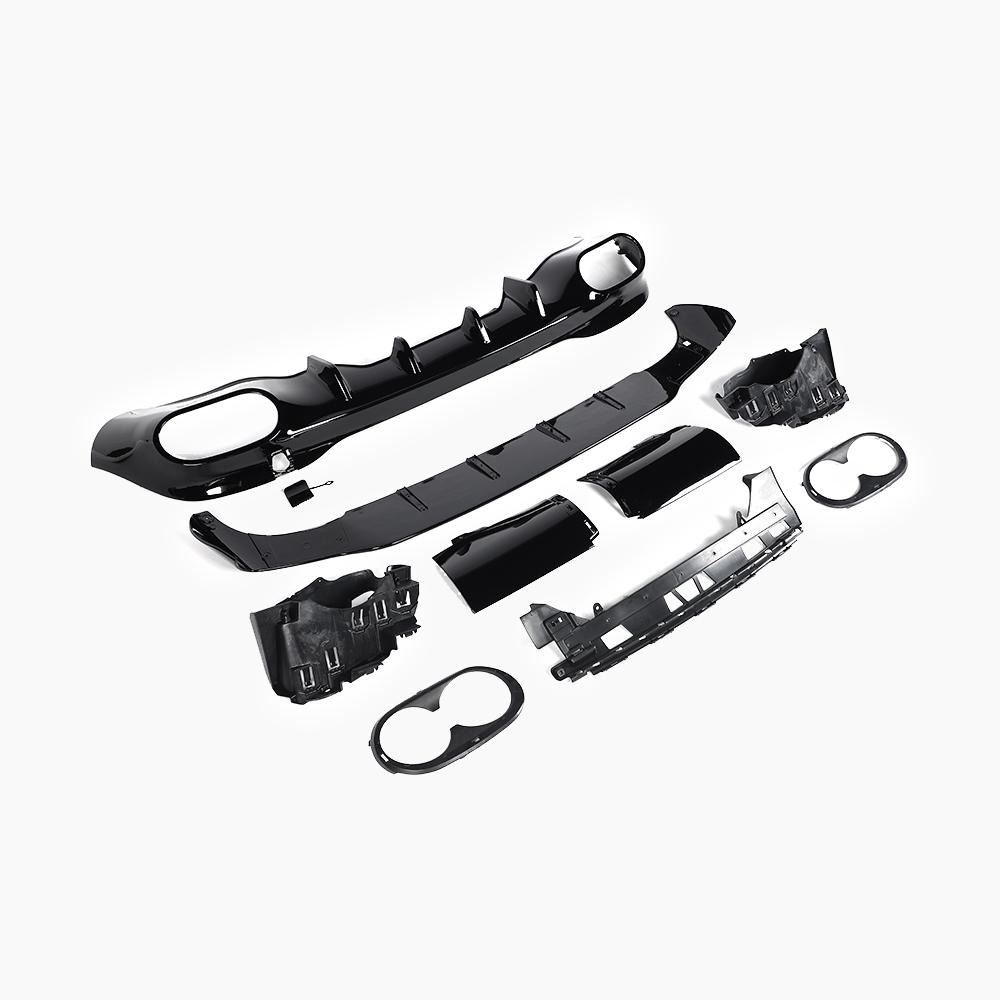 Gloss Black Rear Diffuser for MERCEDES-BENZ CLA 45 AMG C118 Wagon (2020+) side view