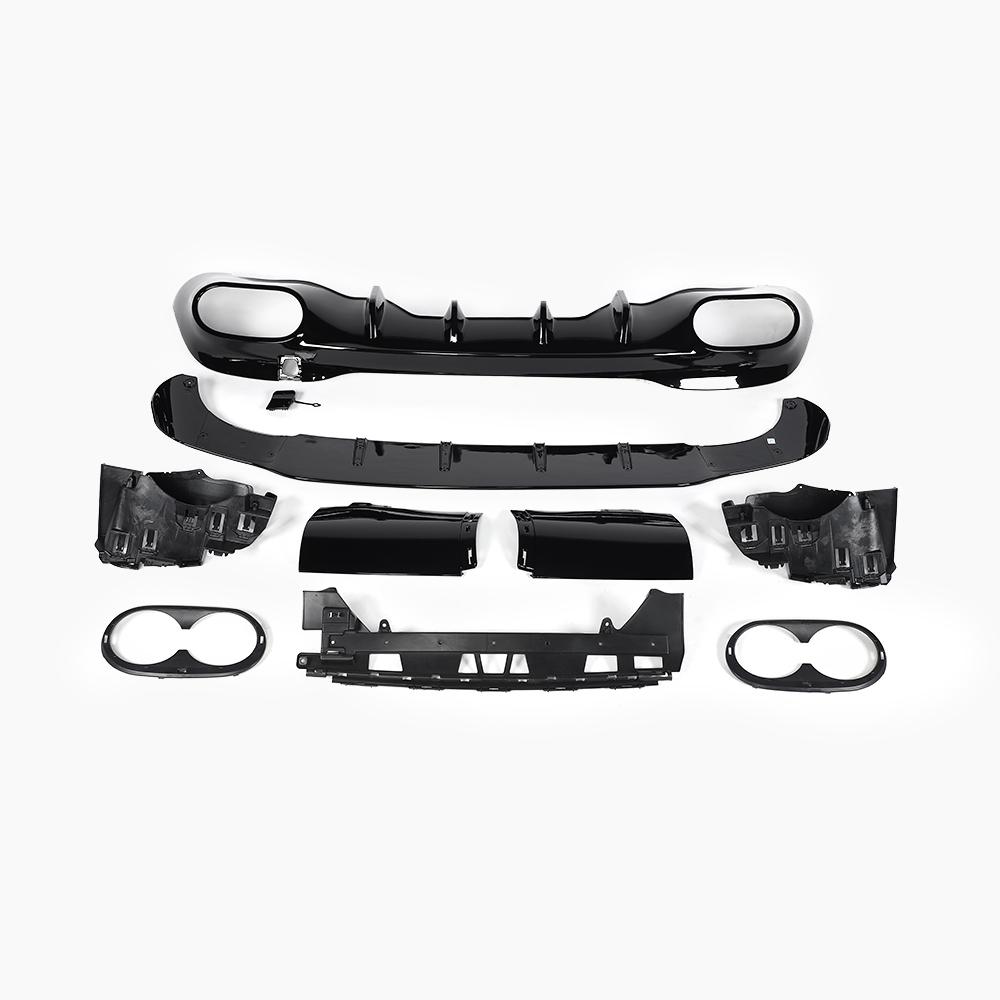 Gloss Black Rear Diffuser for MERCEDES-BENZ CLA 45 AMG C118 Wagon (2020+) front view