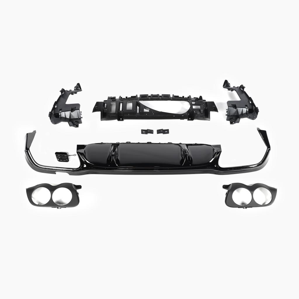 Gloss Black Rear Diffuser for MERCEDES-BENZ E-Class E53 GT W213 Sedan (2016-2023) front view