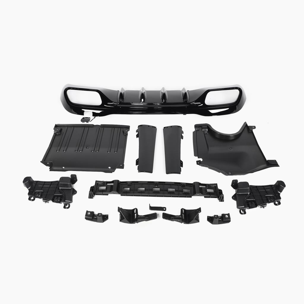 Gloss Black Rear Diffuser with Sliver Tips for MERCEDES-BENZ C63 AMG W206 Sedan (2023+)