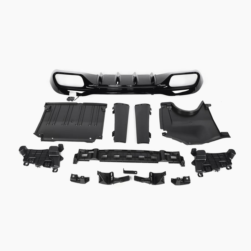Gloss Black Rear Diffuser with Sliver Tips for MERCEDES-BENZ C63 AMG W206 Sedan (2023+)