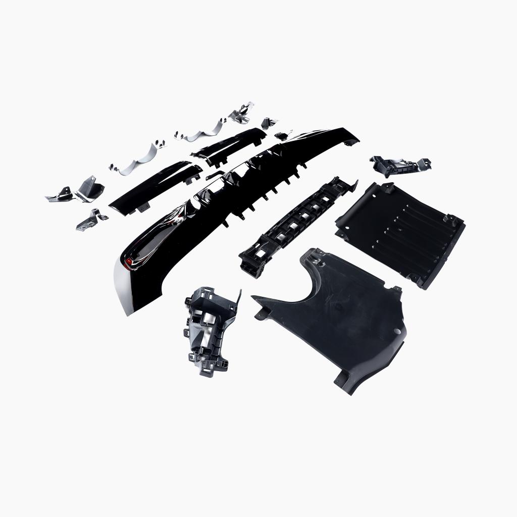 Gloss Black Rear Diffuser with Sliver for MERCEDES-BENZ C-Class C43 AMG W206 Sedan (2022+) side view