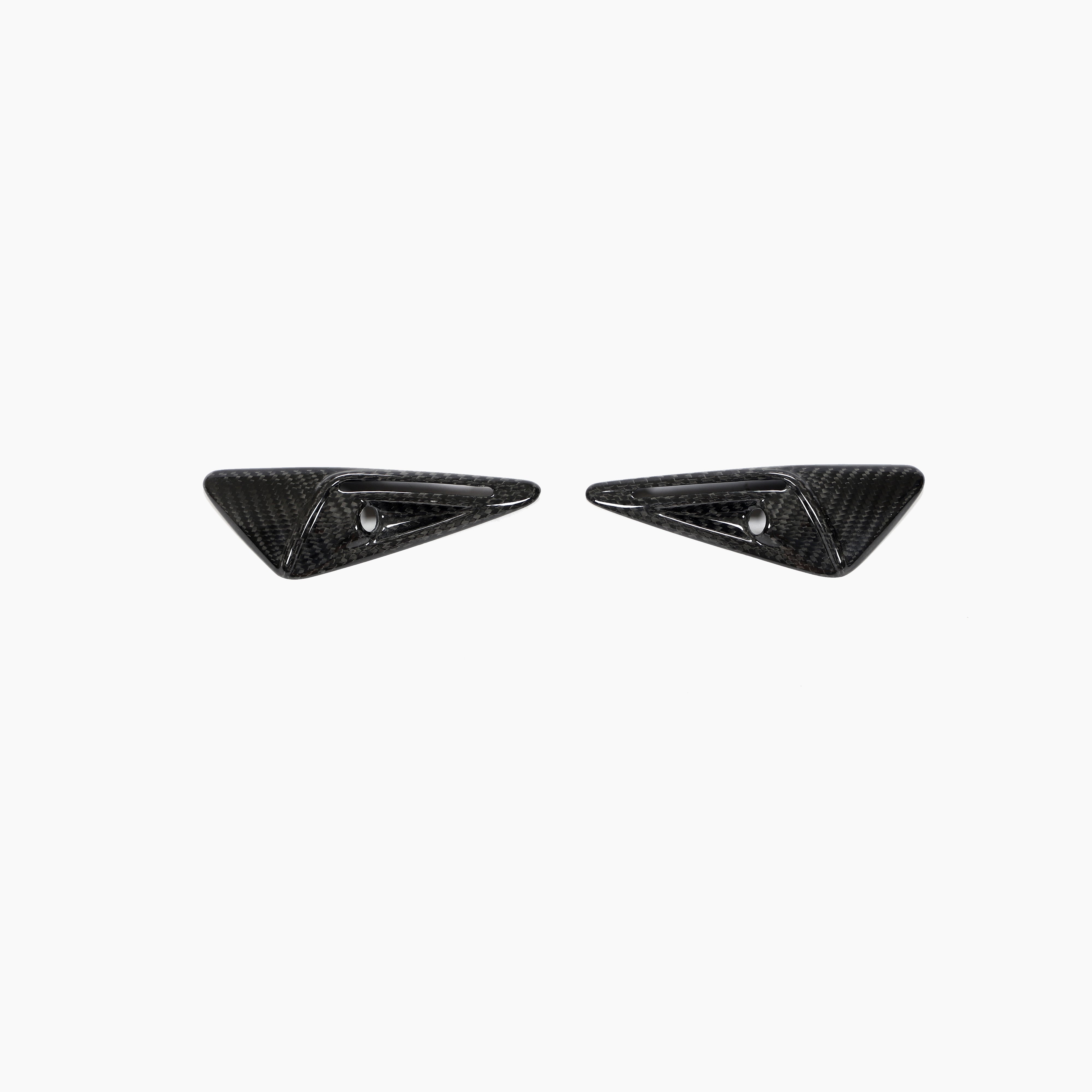 Tesla Model 3/Model Y Carbon Fiber Side Fender Camera Vent Cover Trim - front view