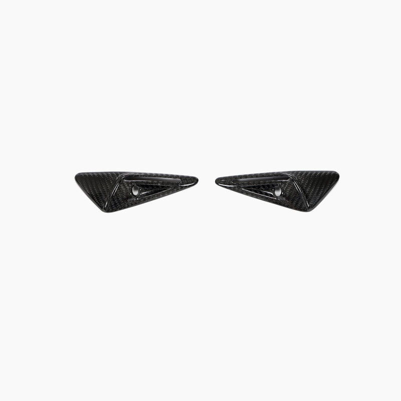 Tesla Model 3/Model Y Carbon Fiber Side Fender Camera Vent Cover Trim - front view
