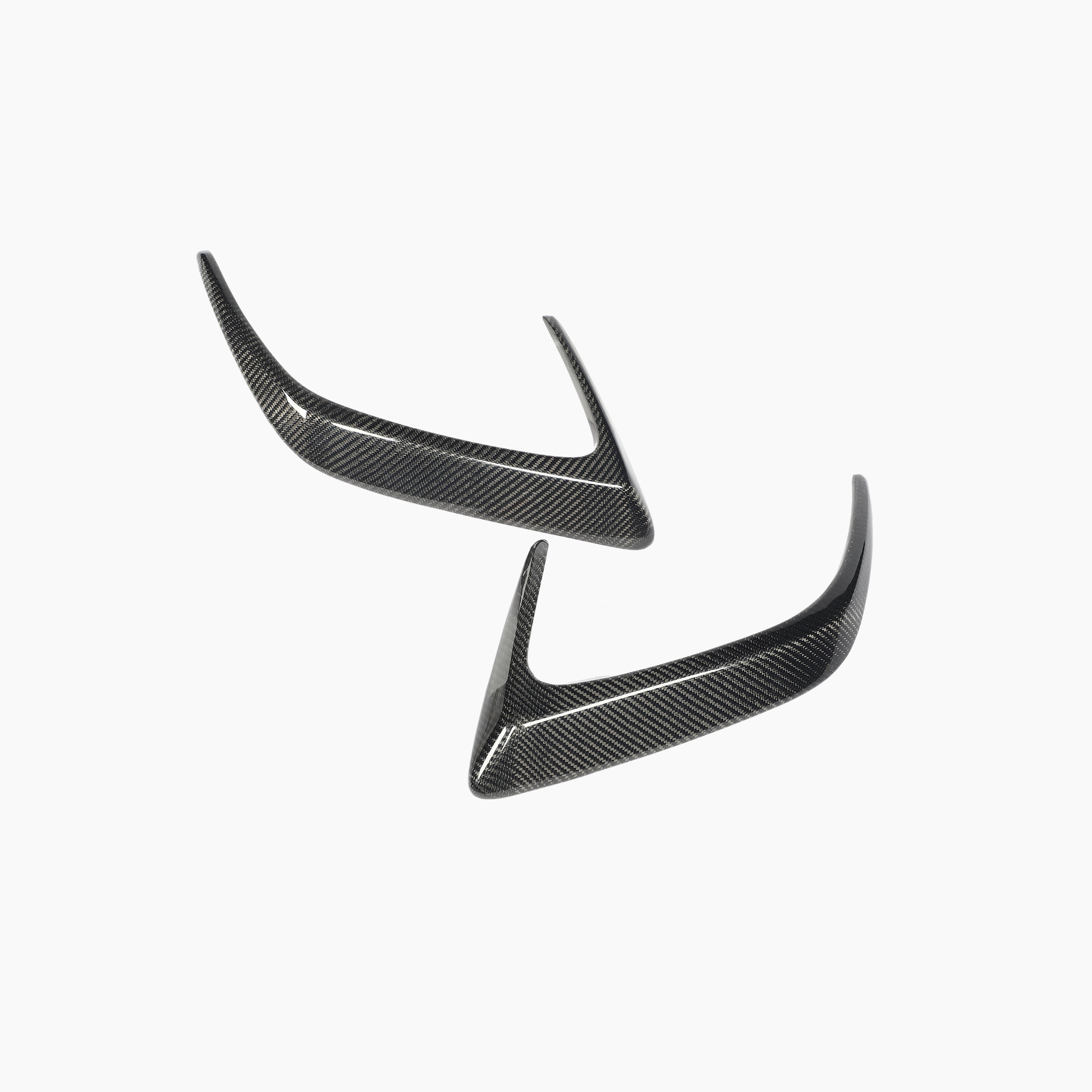 Mercedes-Benz C Class C205 C63 Carbon Fiber Rear Bumper Canards - front view	