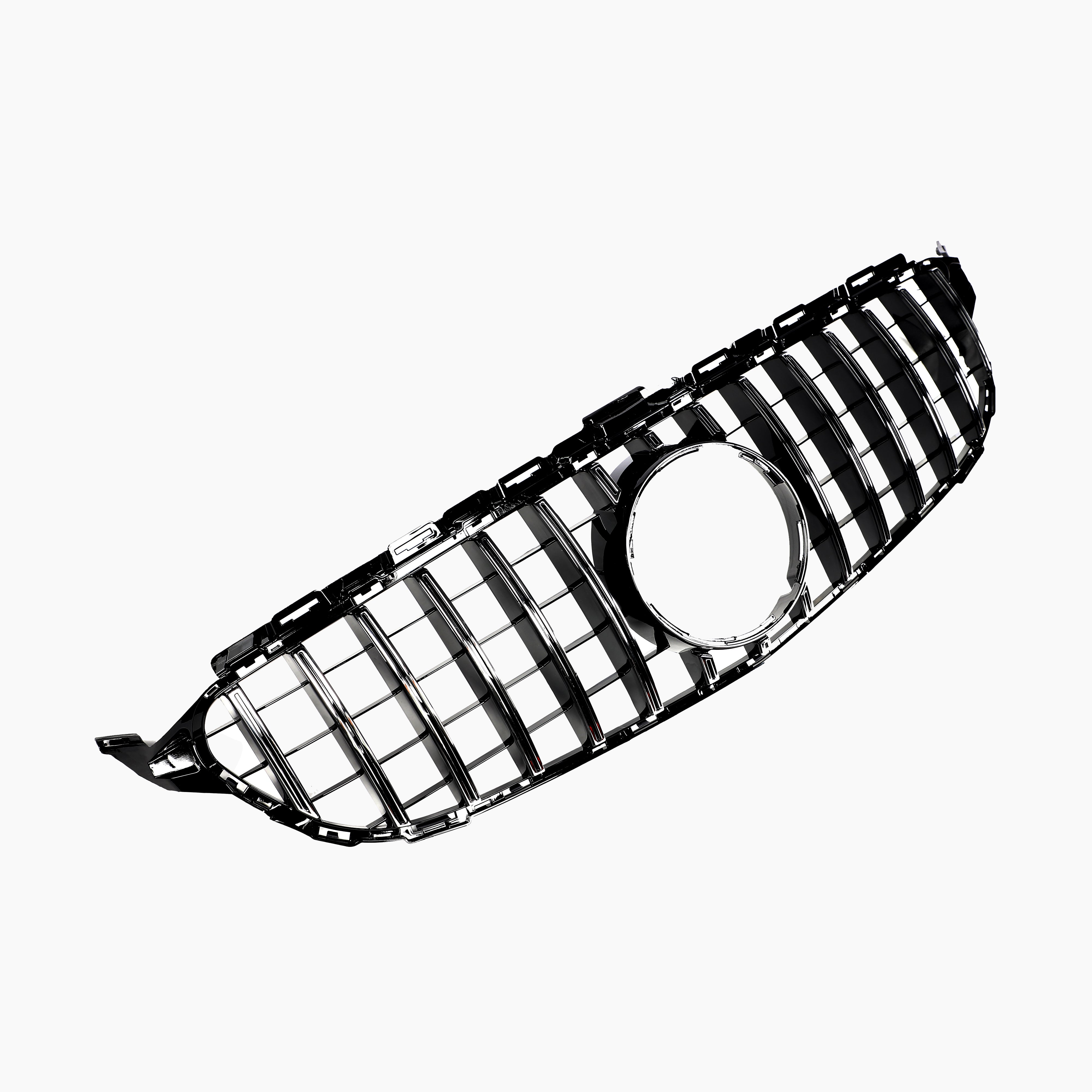 Silver-Plated Front Grille For Mercedes Benz C-Class W205 Pre-Facelift (2014-2018)