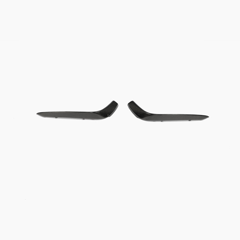 Mercedes-Benz C Class W205 C205 C63 Carbon Fiber Front Bumper Canards - front view