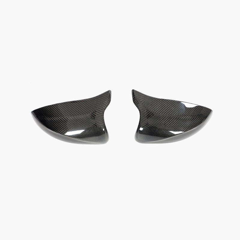 Audi A3 8V 8.5V ST Style Carbon Fiber Mirror Caps - front view