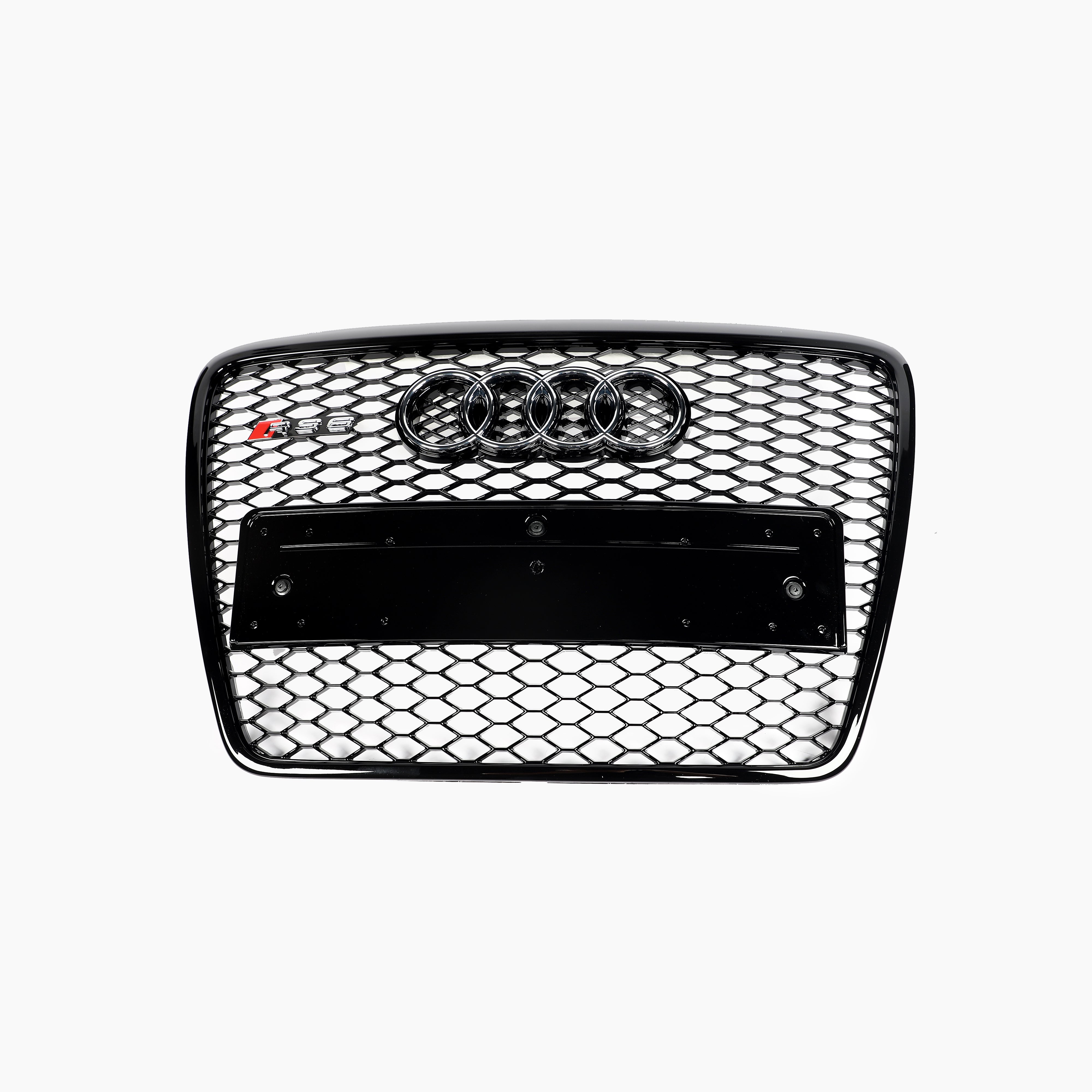 Black without radar hole grille For Audi A6 C6 Facelift(black frame+black grid+electroplated mark)(2009–2011)