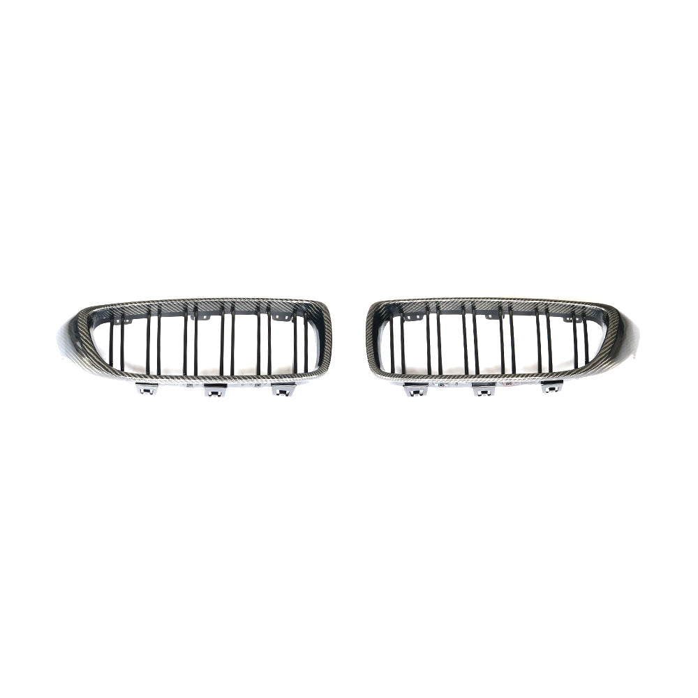 Dual Slat Carbon Fiber Front Grille for BMW 4 Series M3 M4 F80/F82/F83/F32/F33/F36 (2014-2020)