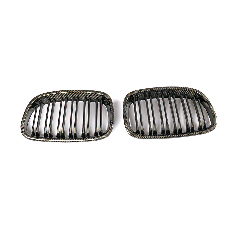 Matte Dual Slat Carbon Fiber Front Grille for BMW 1 Series F20, F21 Pre-LCI (2011-2015)