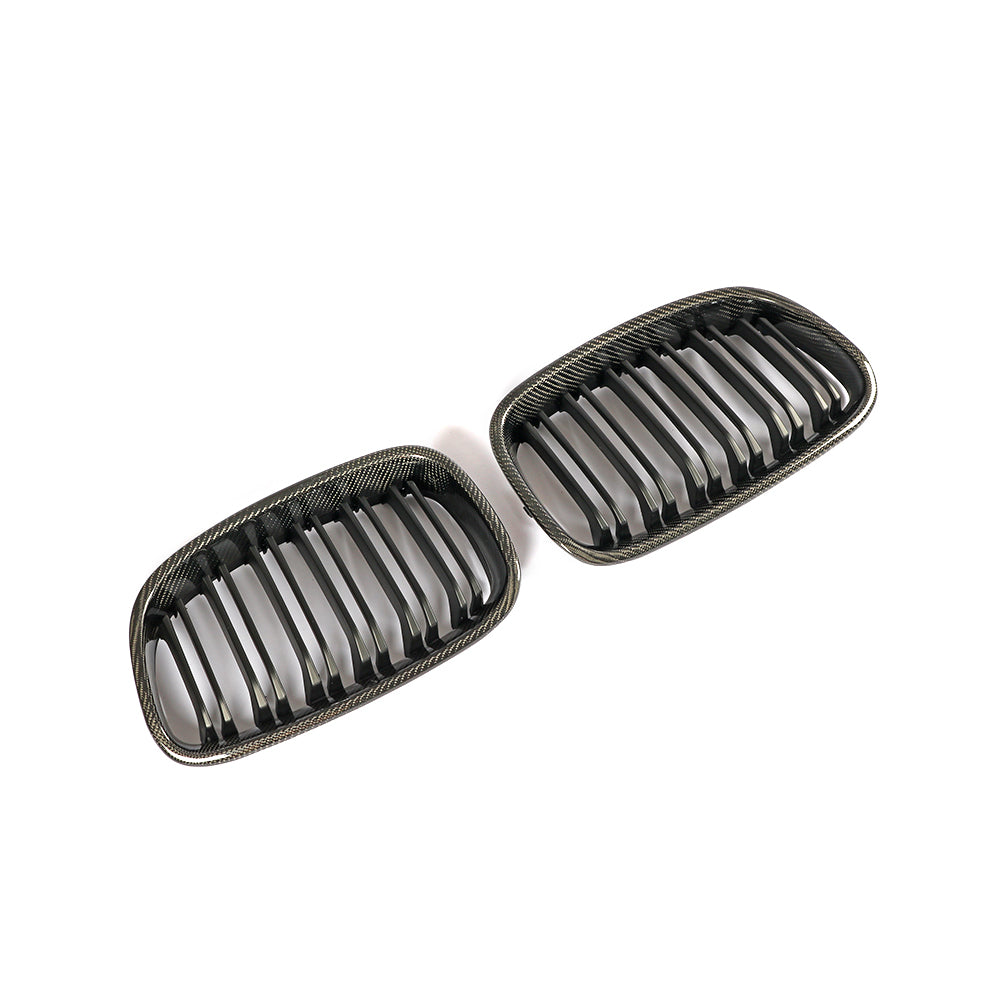 Matte Dual Slat Carbon Fiber Front Grille for BMW 1 Series F20, F21 Pre-LCI (2011-2015)