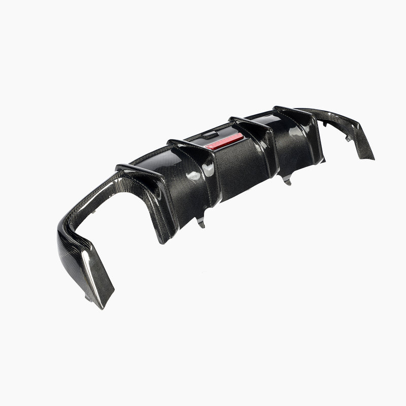 Kabul Style Carbon Fiber Rear Diffuser Dual Exhaust for Audi A4 B9 Pre-LCI (2016-2019)