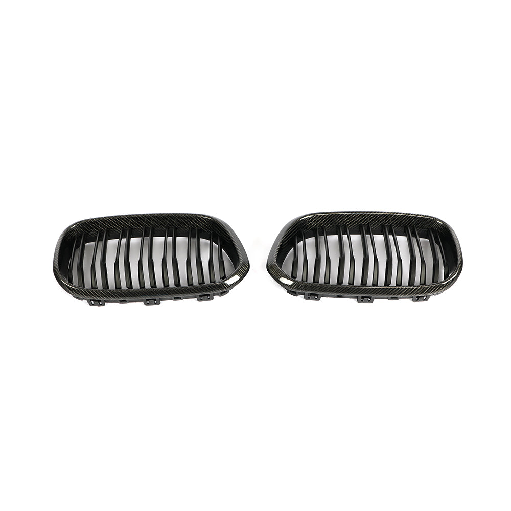 Matte Dual Slat Carbon Fiber Kidney Grille for BMW 1 Series F20, F21 LCI (2015-2019)