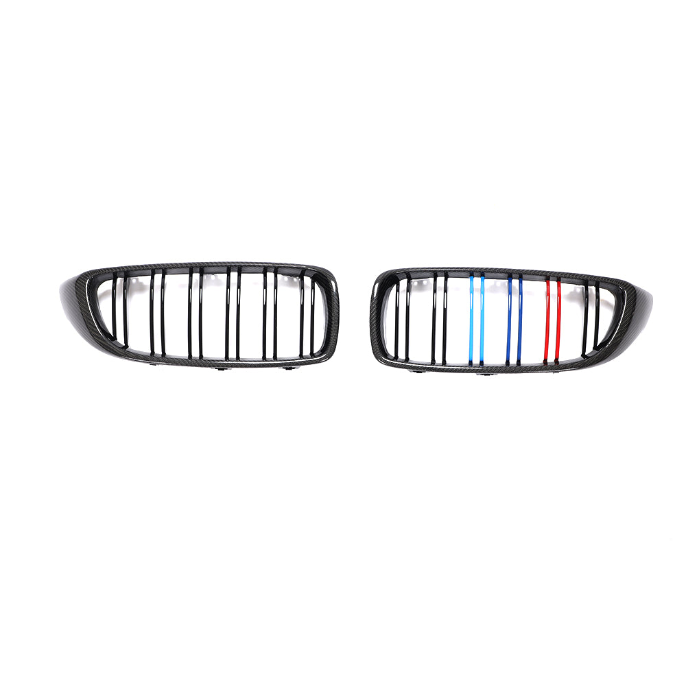 Dual Slat Carbon Fiber Front Grille for BMW M3 M4, 4 Series F80/F82/F83/F32/F33/F36 (2014-2020)