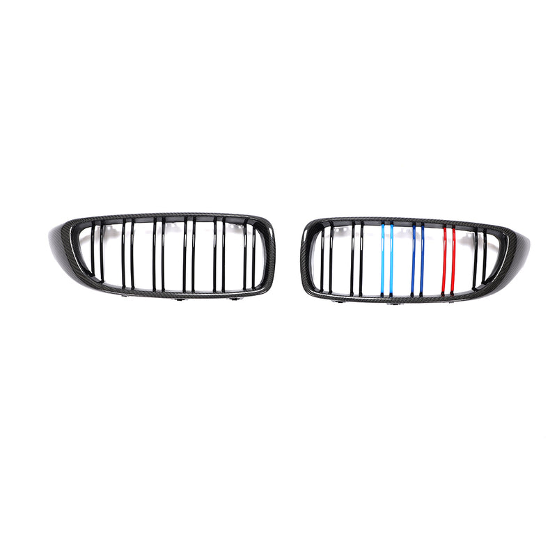 BMW M3 M4, 4 Series F80/F82/F83/F32/F33/F36   Style Carbon Fiber Dual Slat Front Grille
