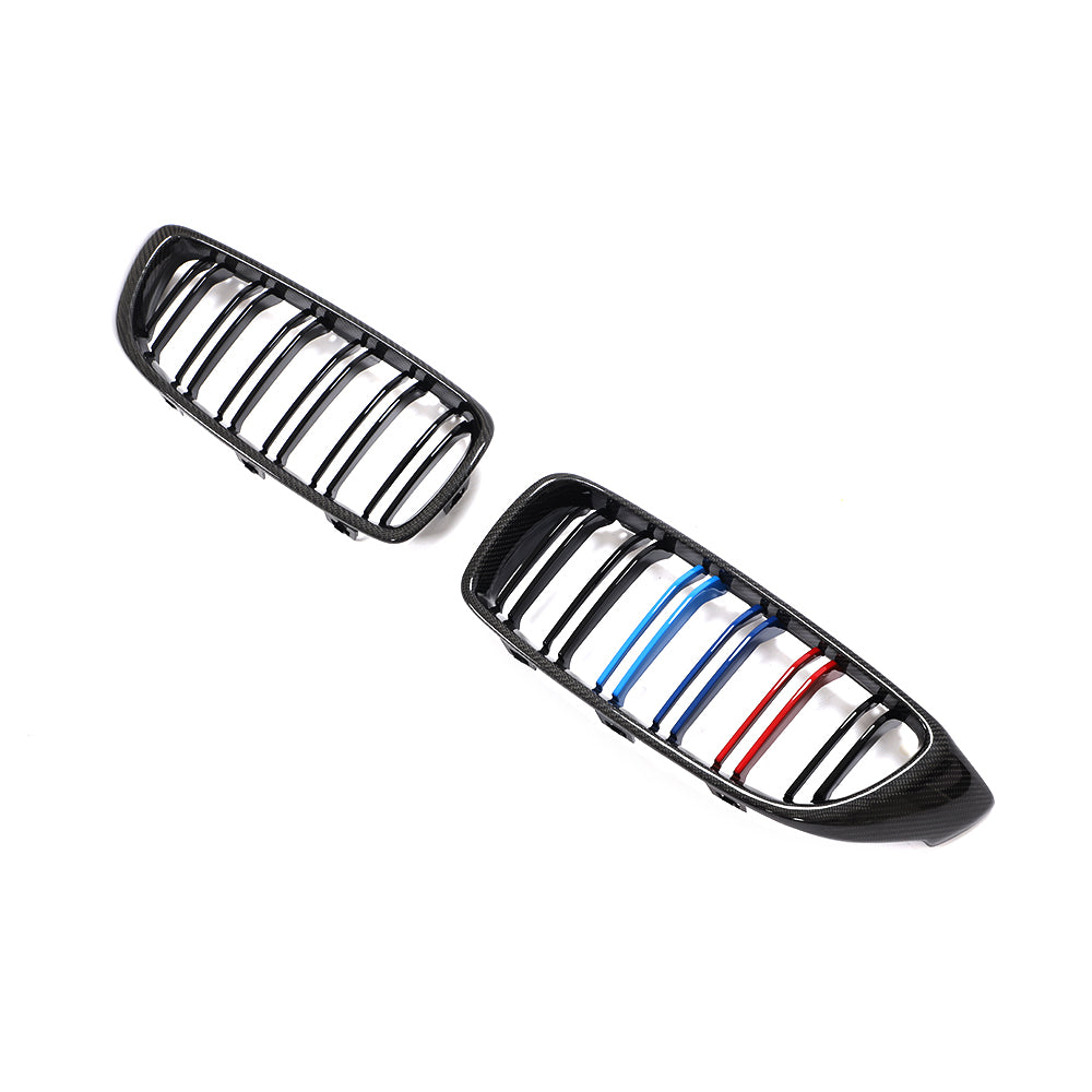 Dual Slat Carbon Fiber Front Grille for BMW M3 M4, 4 Series F80/F82/F83/F32/F33/F36 (2014-2020)