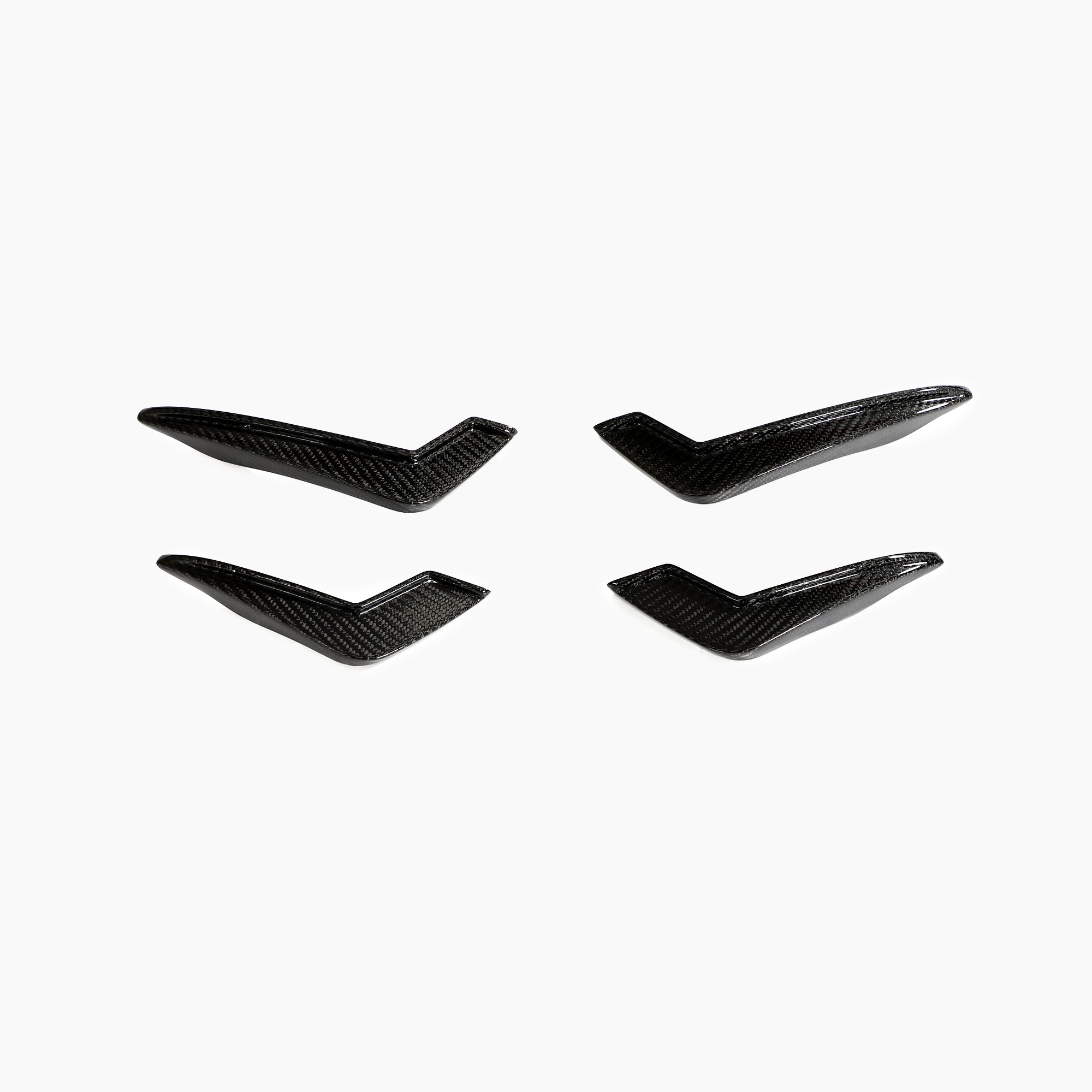 Carbon Fiber Front Bumper Fins Splitters Canard Lip For Audi RS5 Sedan(2017-2019)