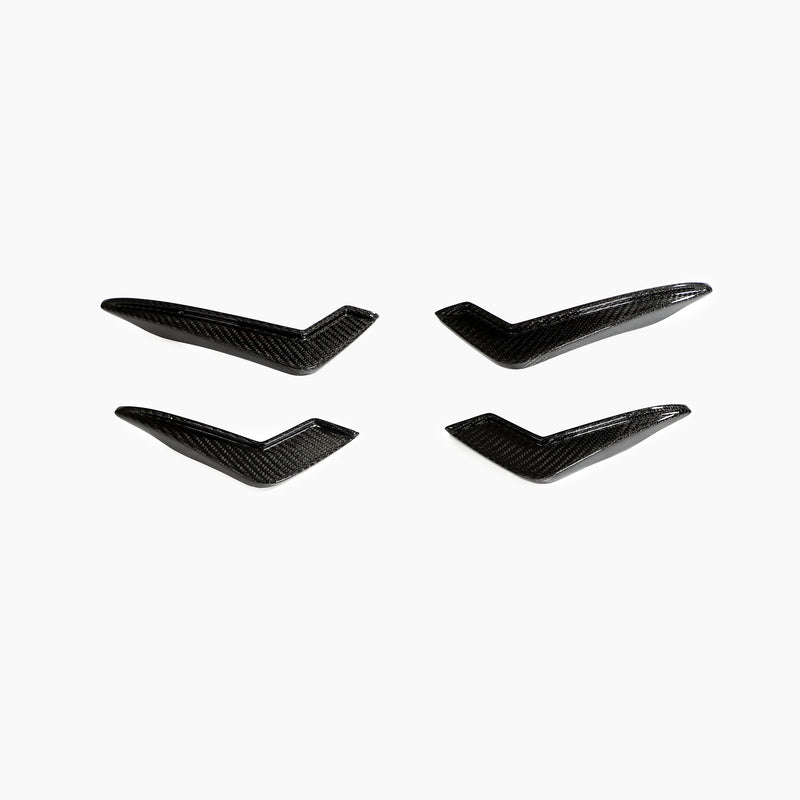 Carbon Fiber Front Bumper Fins Splitters Canard Lip For Audi RS5 Sedan(2017-2019)