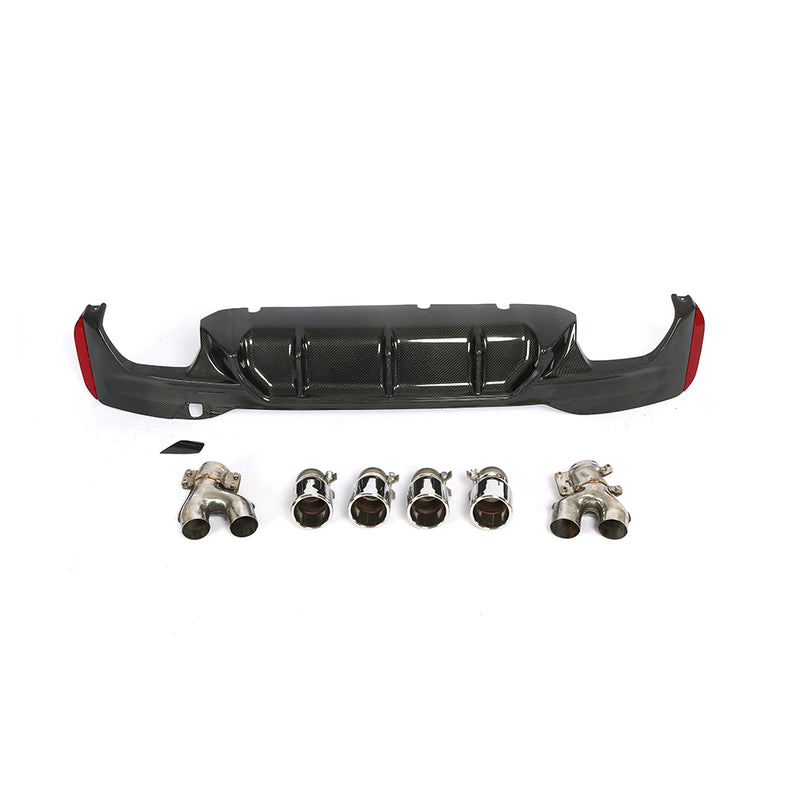 BMW 5 Series G30 G31 M Sport F90 M5 Pre-LCI & LCI  ST Style Carbon Fiber Rear Diffuser