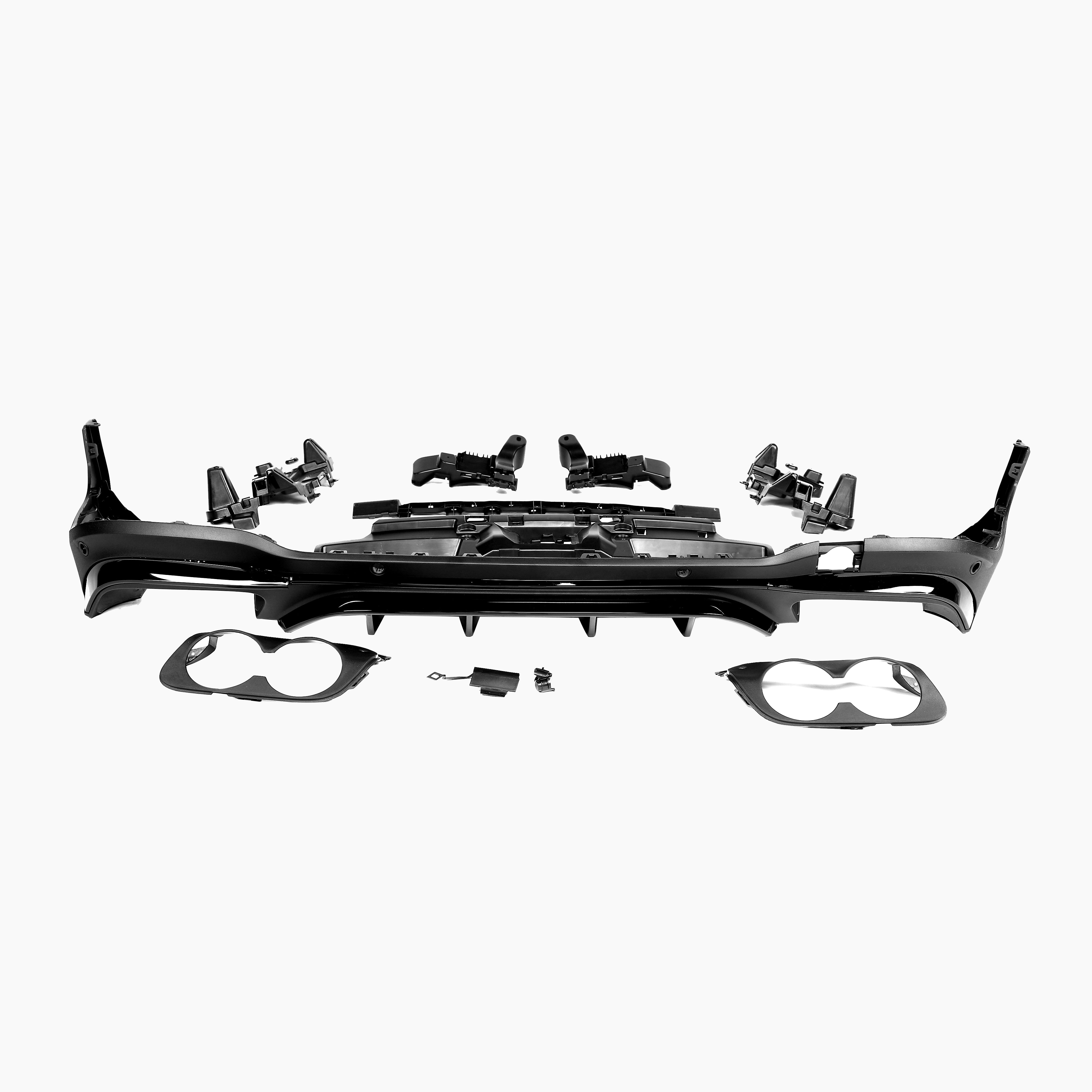 Gloss Black Dual Exhaust Rear Diffuser Kit for Mercedes Benz GLC X253 (SUV) (2016-2022)