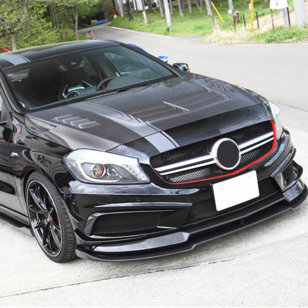 Mercedes Benz A-Class W176 Carbon Fiber Front Lip- installed on car