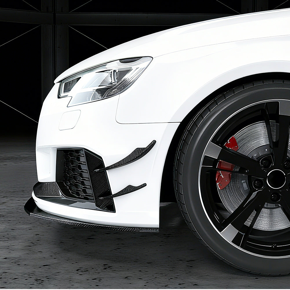ST Style Carbon Fiber Front Bumper Fins for Audi RS3 8.5V LCI (2017-2020)