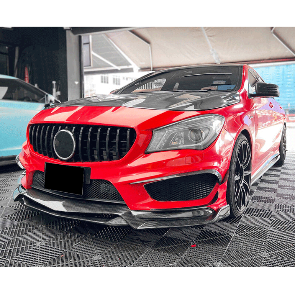 ST Style Carbon Fiber Front Canards for Mercedes Benz CLA C117 Pre‑Facelift (2013–2016)