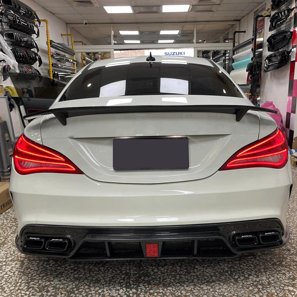 RT Style Carbon Fiber Rear Spoiler for Mercedes Benz CLA C117 & CLA 45 AMG C117 Pre‑Facelift & Facelift (2013–2019)