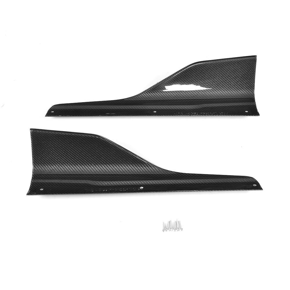 BMW 2 Series M2 F87/F87 Competition Performance Style Carbon Fiber Side Skirt Splitters - front view