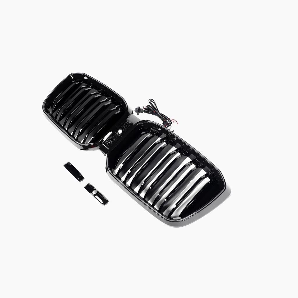 Dual Slat Gloss Black LED Front Grille for BMW X3 G01 LCI (2021-2024)