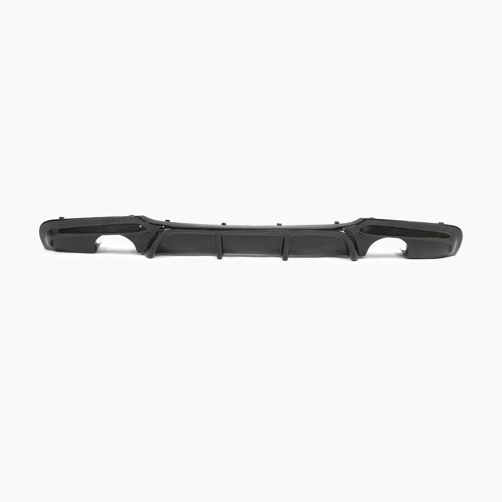 BMW 3 Series E90 M Sport V Style Carbon Fiber Rear Diffuser - front view