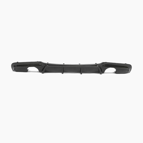 BMW 3 Series E90 M Sport V Style Carbon Fiber Rear Diffuser - front view