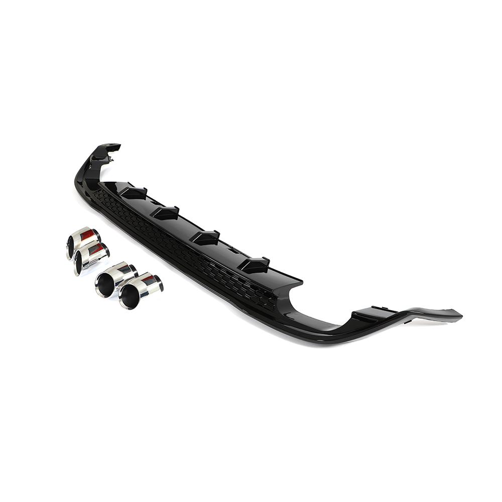 R Style Gloss Black Rear Bumper Diffuser Lip For Volkswagen Golf 7.5