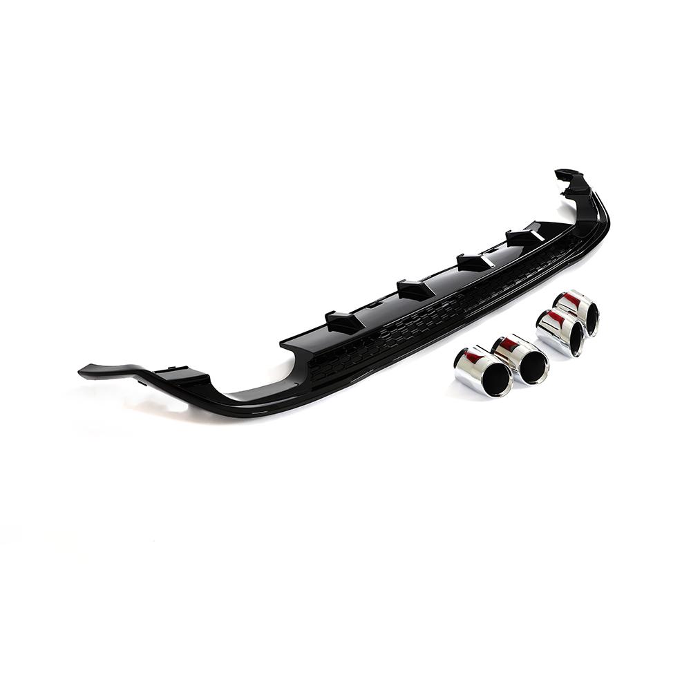 R Style Gloss Black Rear Bumper Diffuser Lip For Volkswagen Golf 7.5